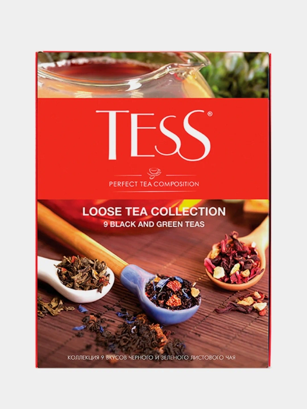 Чай листовой Tess "Loose Tea Collection", 9 вкусов, в подарочной упаковке, 350 г