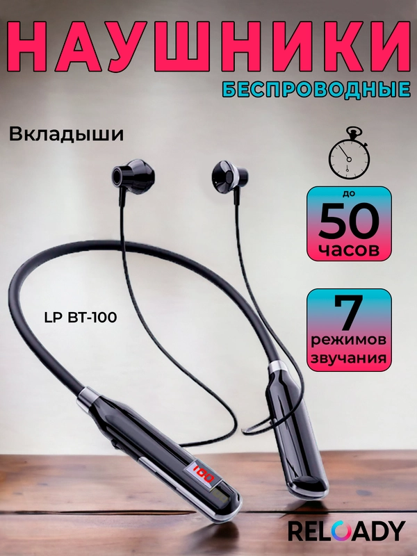Беспроводные наушники с шейным ободком, спортивные