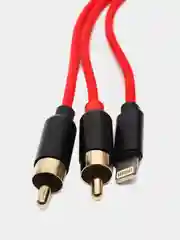 Красный адаптер переходник от Lightning к 2 RCA