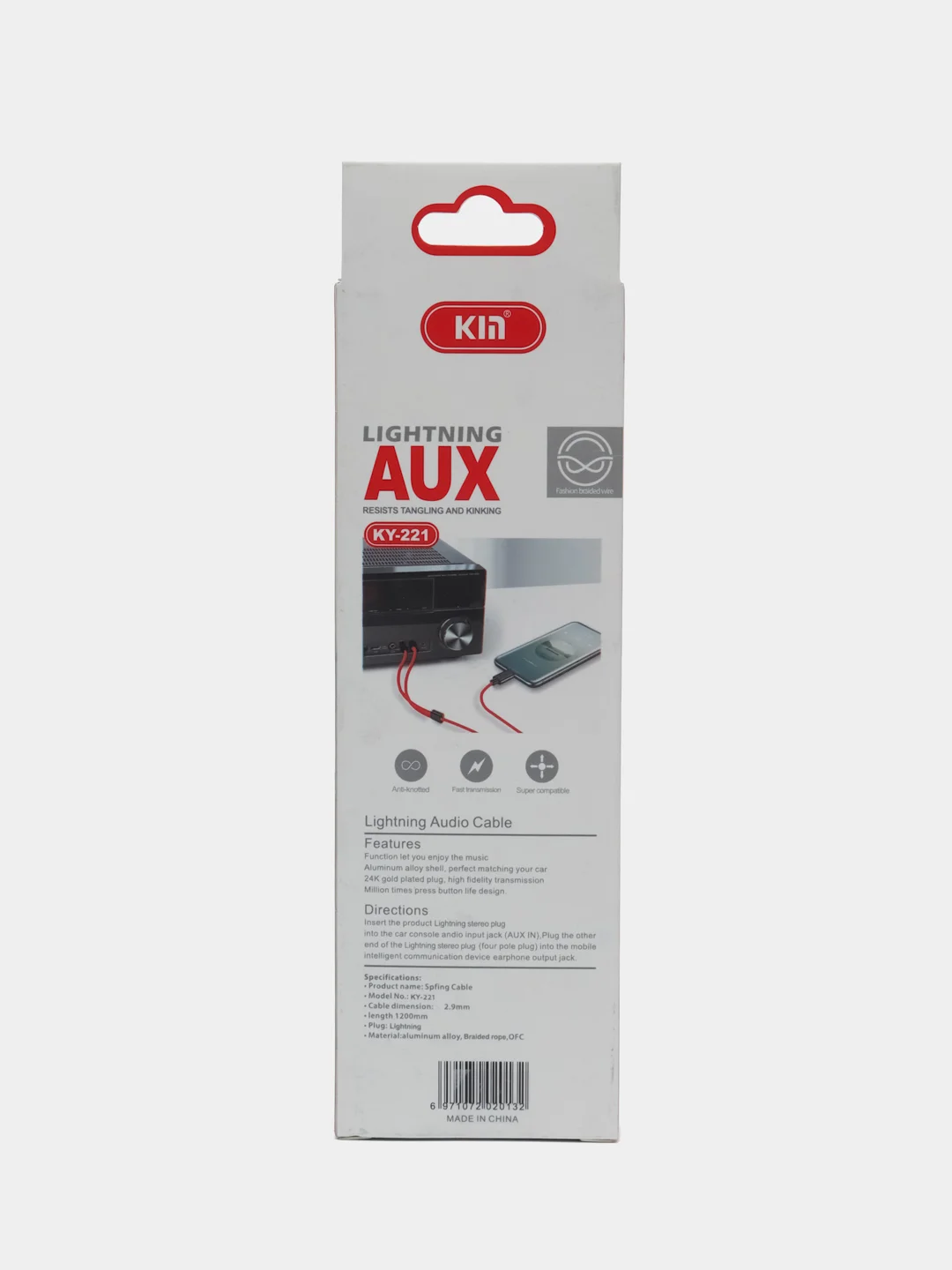 Красный адаптер переходник от Lightning к 2 RCA