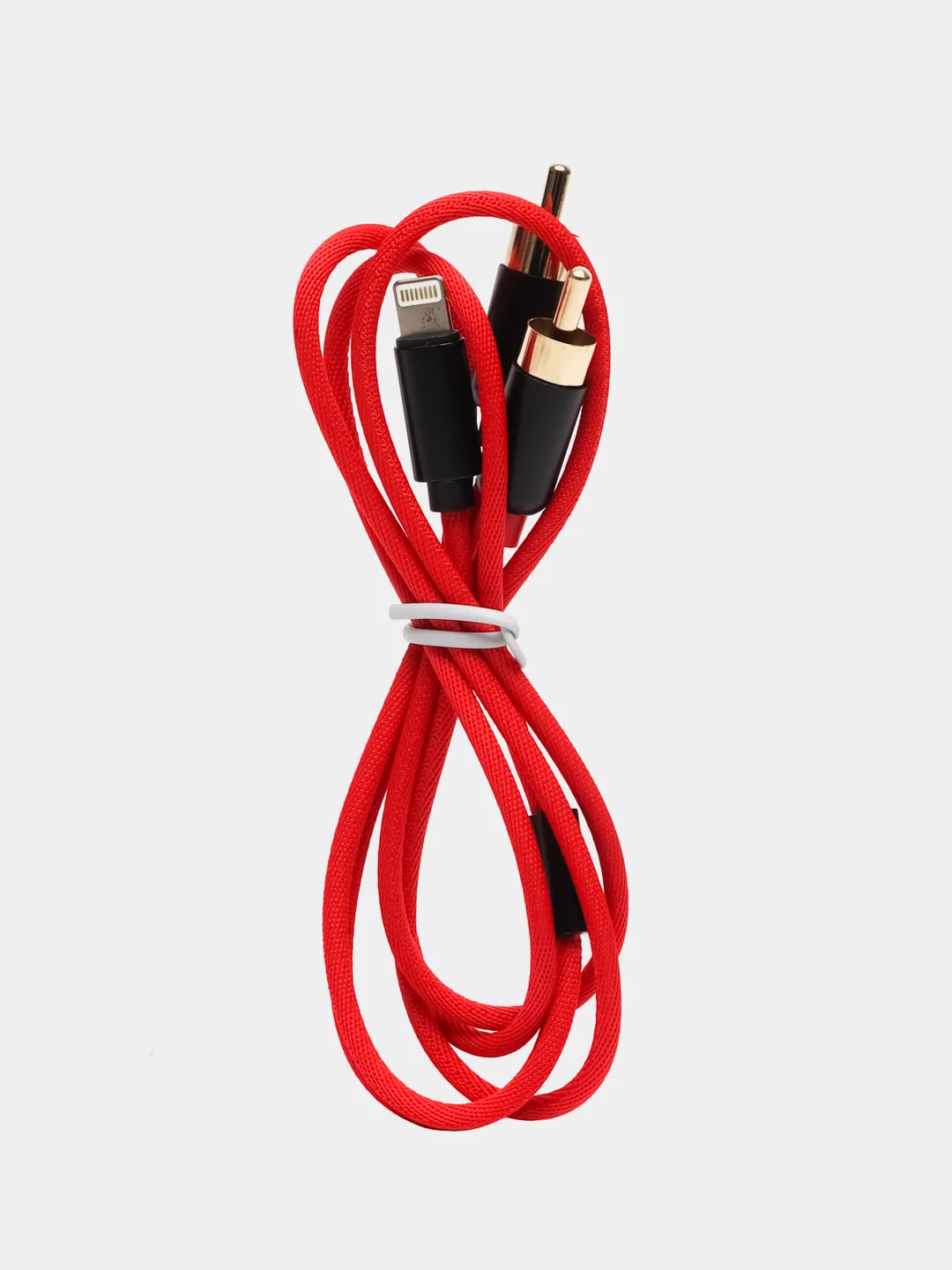 Красный адаптер переходник от Lightning к 2 RCA