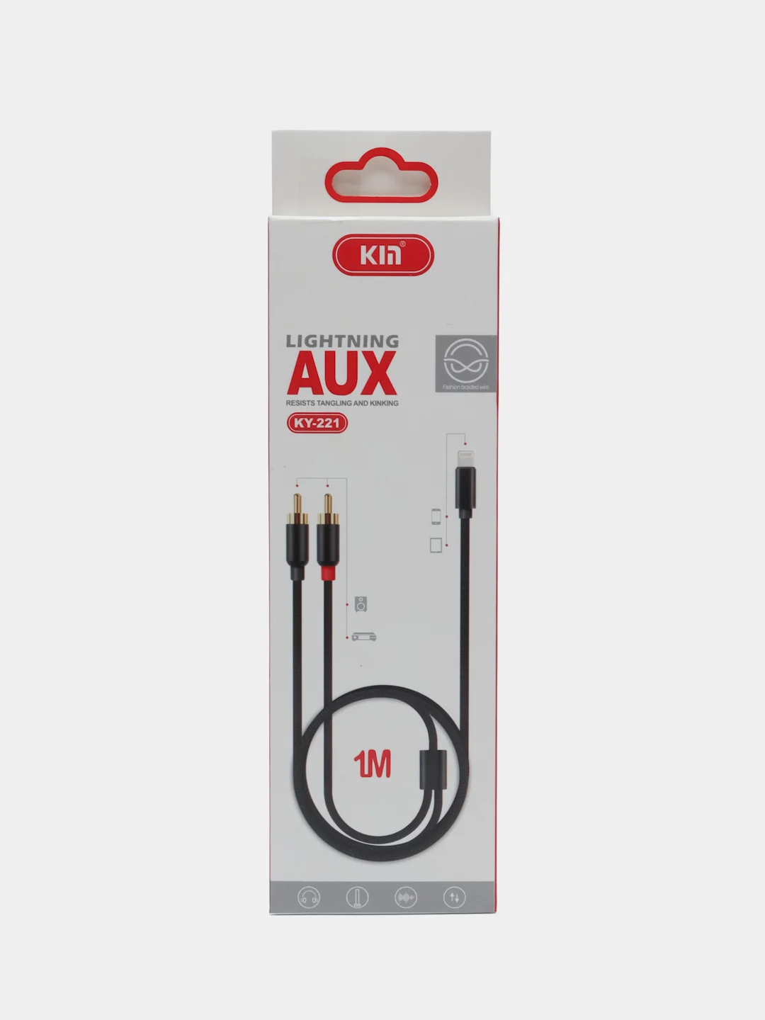 Черный адаптер переходник от Lightning к 2 RCA