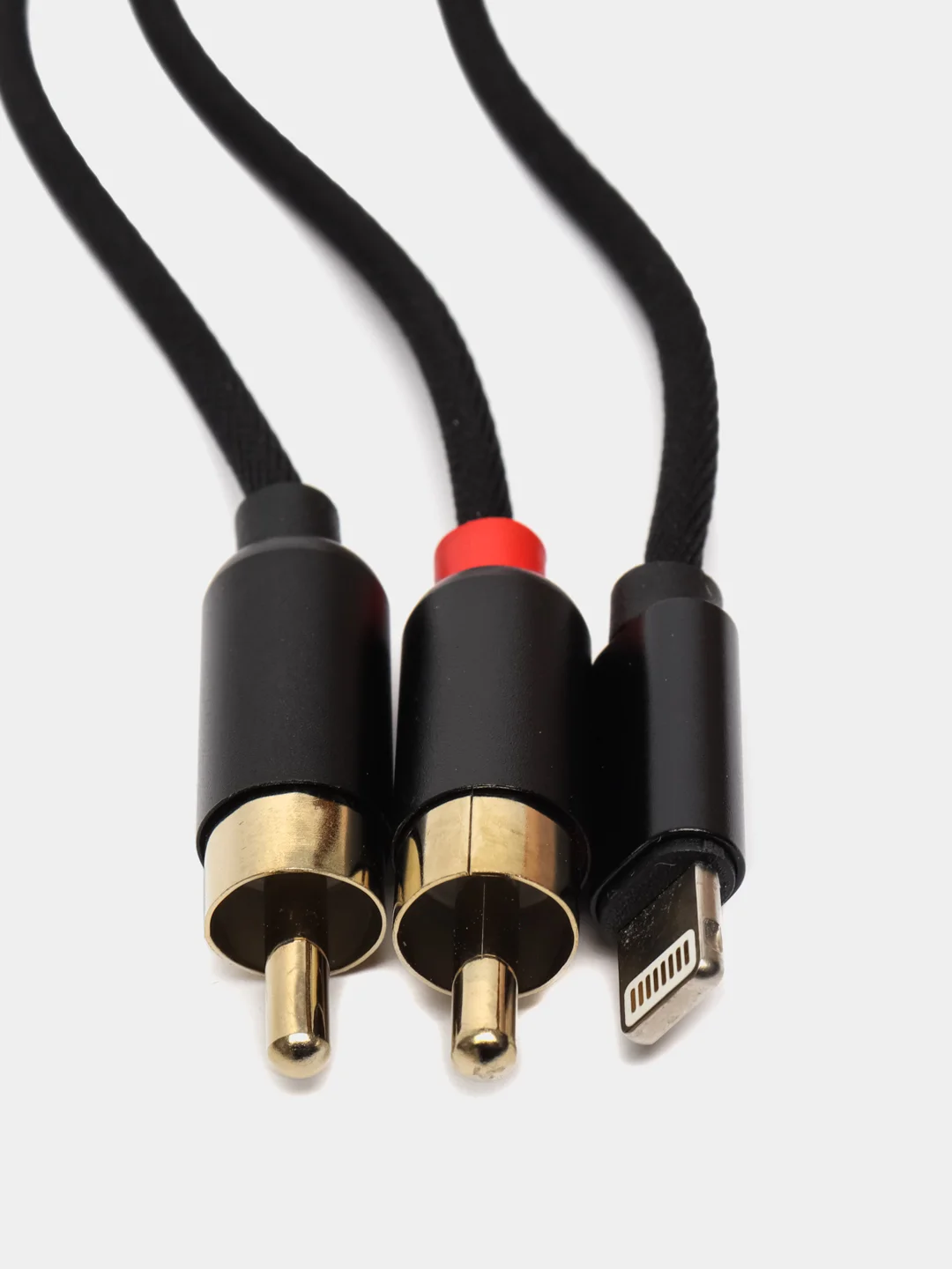 Черный адаптер переходник от Lightning к 2 RCA