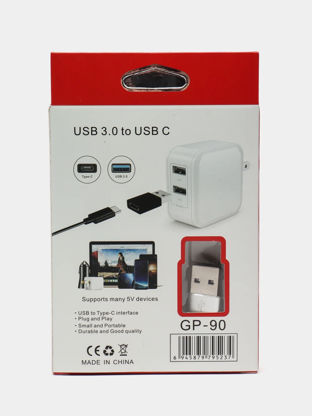 Белый переходник Type-C на USB 3.0, адаптер для смартфона, планшета, для мобильных устройств