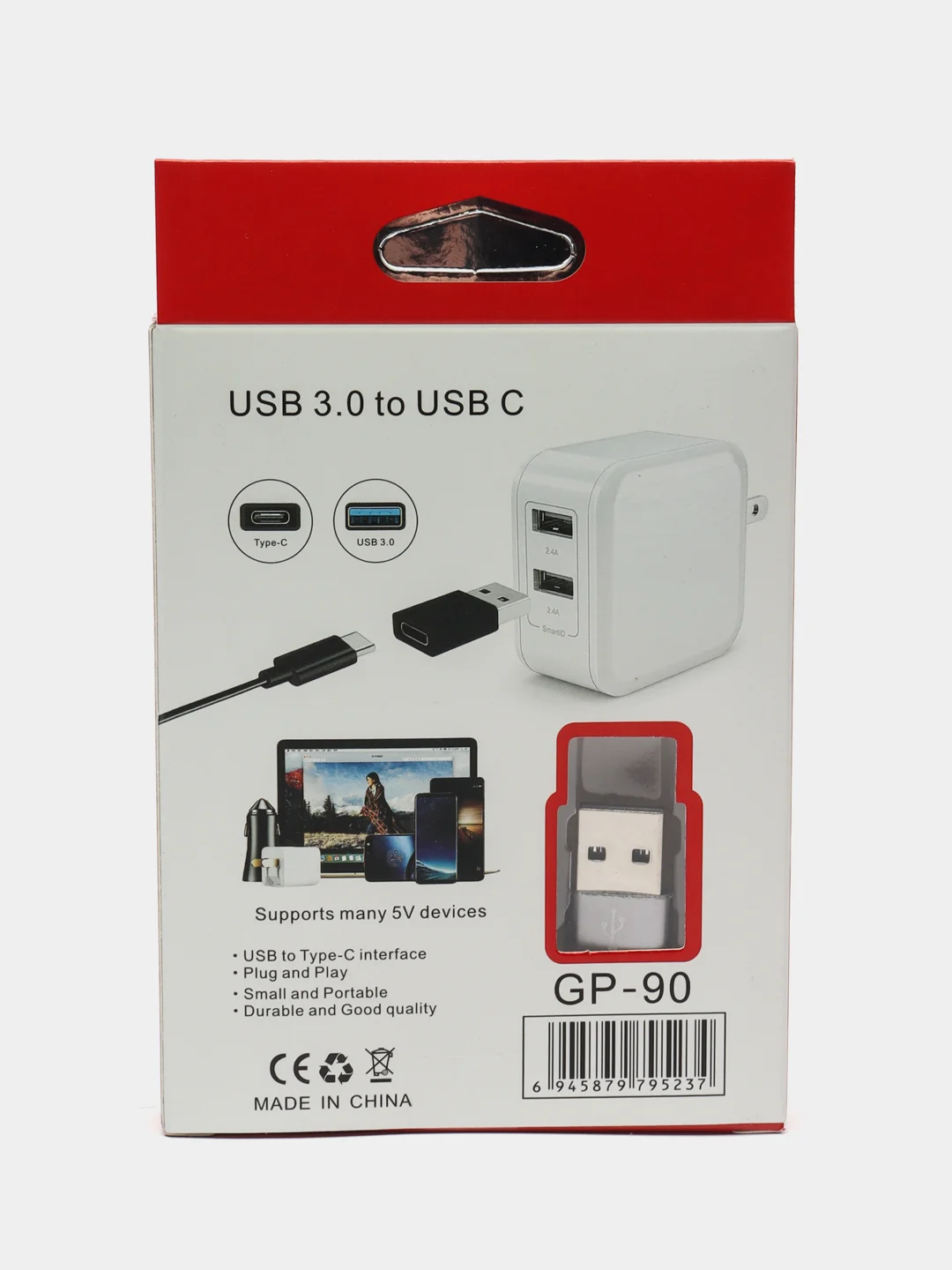 Серый переходник Type-C на USB 3.0, адаптер для смартфона, планшета, для мобильных устройств