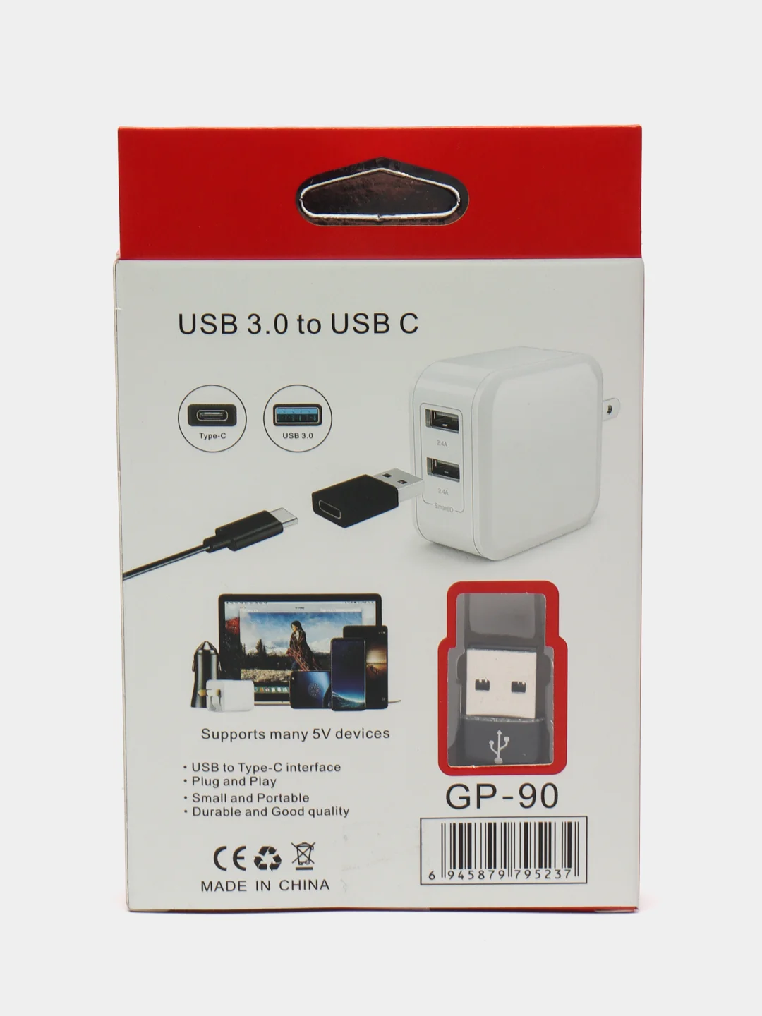 Черный переходник Type-C на USB 3.0, адаптер для смартфона, планшета, для мобильных устройств