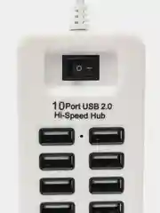 Белый хаб-концентратор USB 2.0 HUB на 10 портов