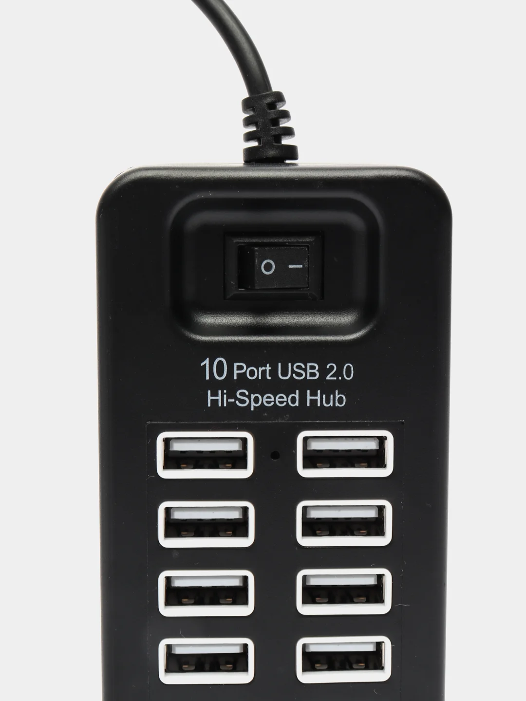 Черный хаб-концентратор USB 2.0 HUB на 10 портов