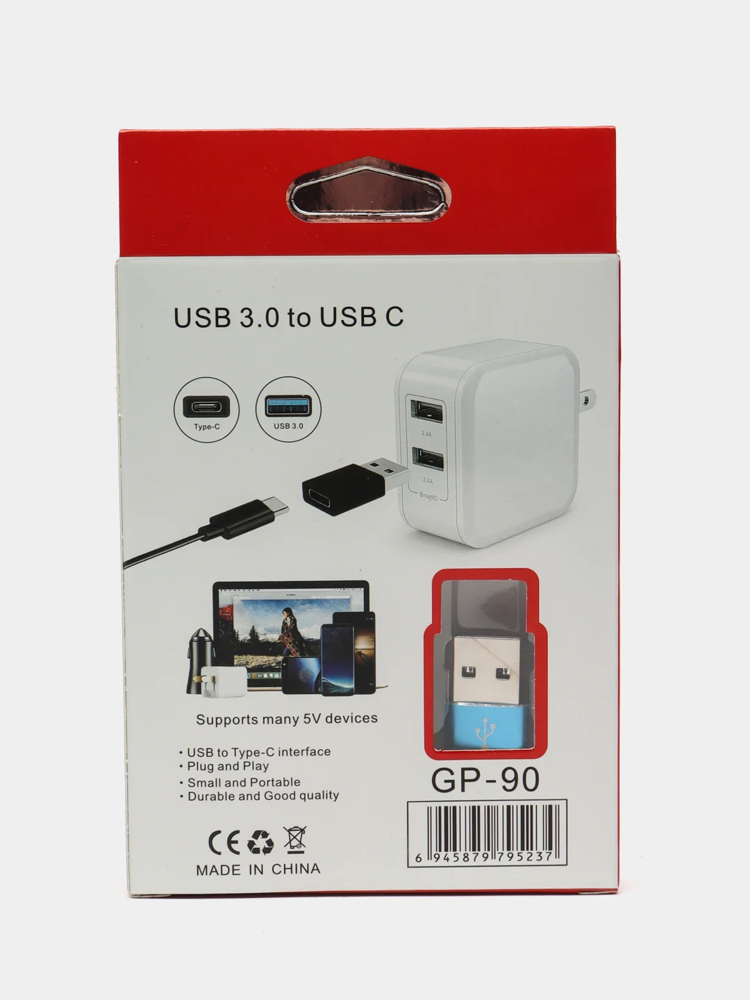 Голубой переходник Type-C на USB 3.0, адаптер для смартфона, планшета, для мобильных устройств