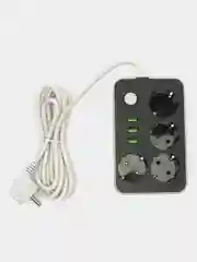 Фильтр сетевой электрический удлинитель, 4 розетки, 3 USB, тройник
