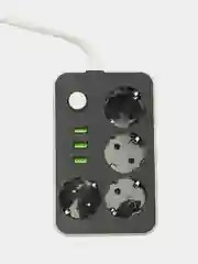 Фильтр сетевой электрический удлинитель, 4 розетки, 3 USB, тройник