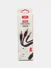Красный аудио-кабель AUX, на тюльпаны 3.5, 2RCA, длина 1м