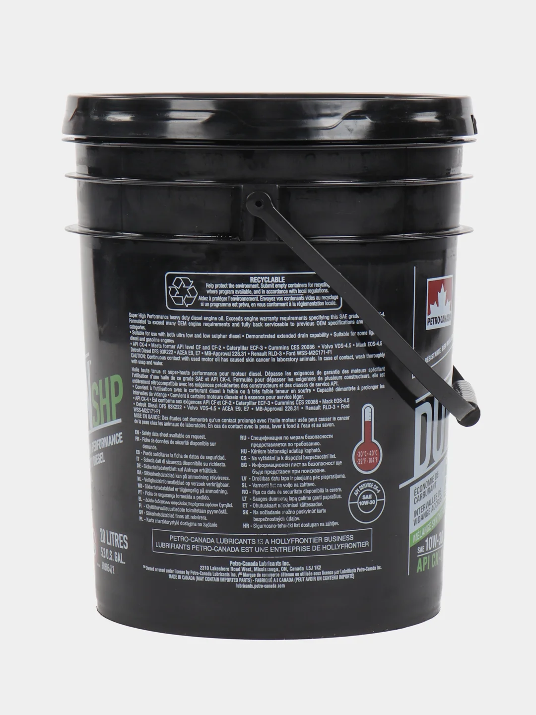 Масло моторное PETRO-CANADA DURON SHP 10W-30 20L, полусинтетика, CK-4,SN,E9, дизель,бензин