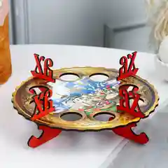 Бежевый подставка для яиц и куличей .Пасха . Тарелка пасхальная