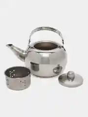 Серебряный чайник заварочный с ситом нержавеющая сталь