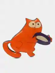 Фиолетовый значки, броши, пины деревянные "Кот Саймона"