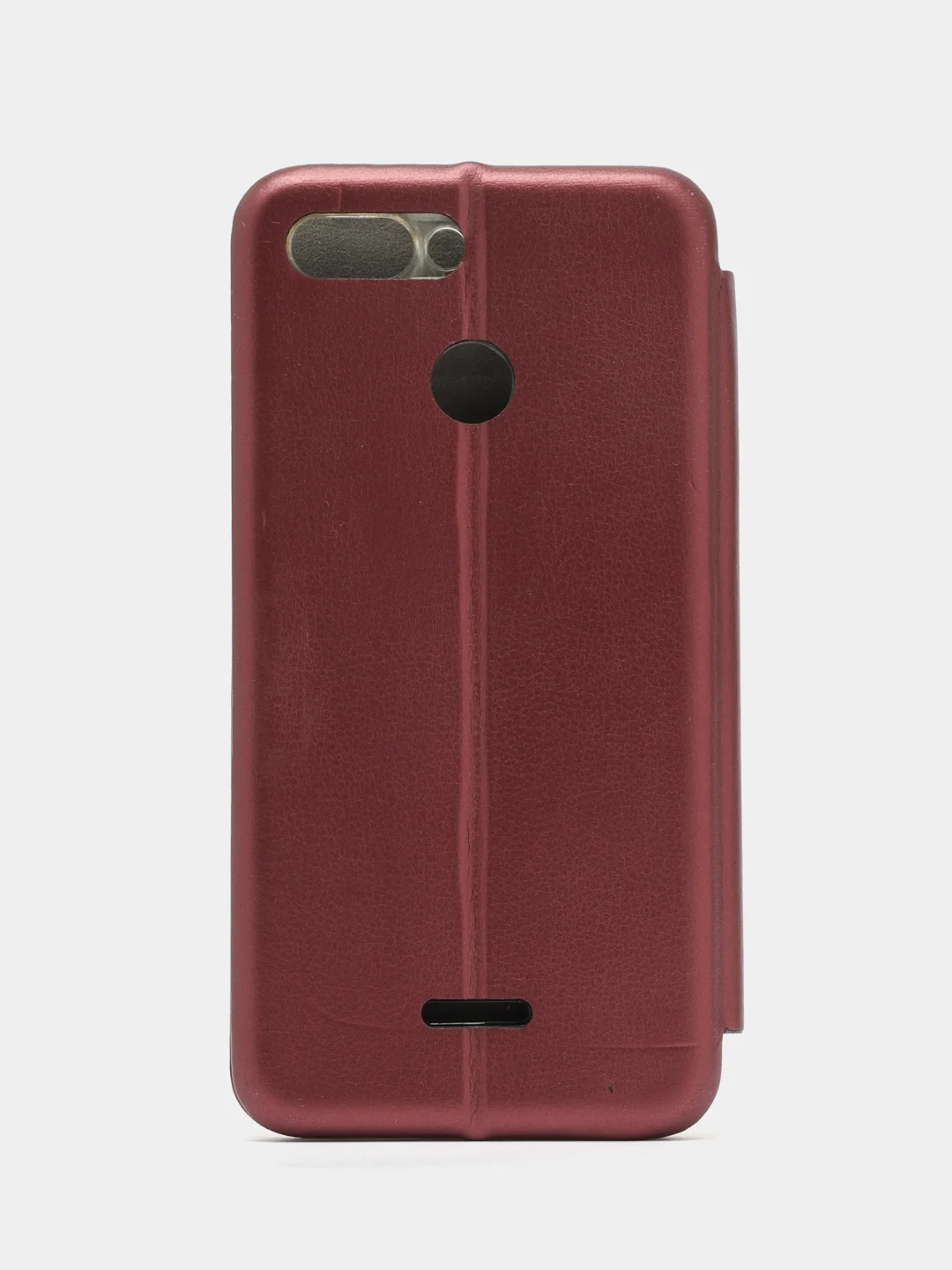 Тёмно-бордовый чехол-книжка с визитницей для Xiaomi Redmi 6 полная защита телефона с отделом для карточки