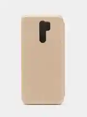 Золотой чехол-книжка с визитницей для Xiaomi Redmi 9 полная защита телефона с отделом для карточки