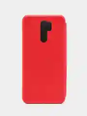 Красный чехол-книжка с визитницей для Xiaomi Redmi 9 полная защита телефона с отделом для карточки