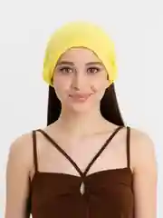 Желтый бандана женская на резинке из муслина