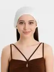 Белый бандана женская на резинке из муслина