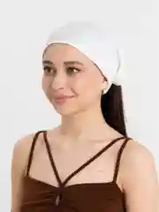 Белый бандана женская на резинке из муслина
