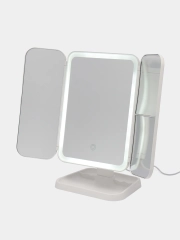Зеркало настольное, косметическое, с LED-подсветкой и увеличением, складное