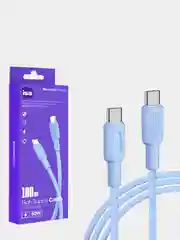 Белый кабель для быстрой зарядки ISA силиконовый Type-C / Type-C, 60W