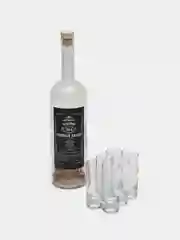 Подарочный набор для приготовления настоек, подарок: бутылка 1 л, рюмки с гравировкой 6 шт