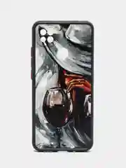 Бордовый чехол с ярким рисунком/принтом на Xiaomi Redmi 10A (Сяоми Редми 10А)