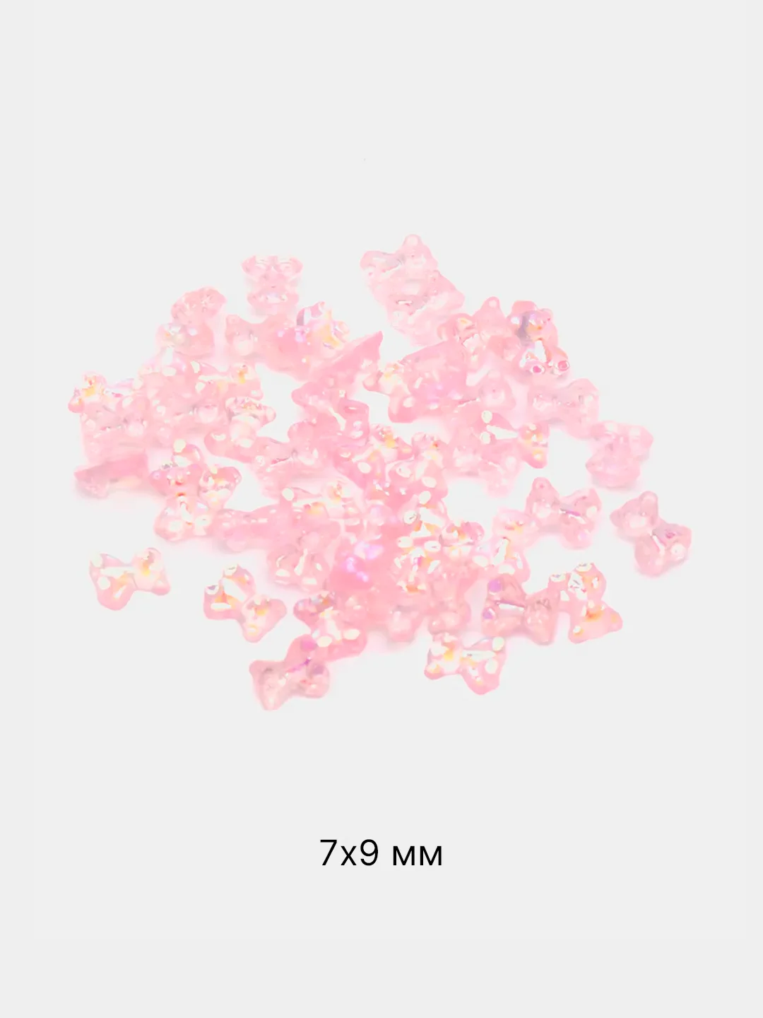 Пастельно-коралловый объемные фигурки для маникюра / Стразы для 3D дизайна ногтей