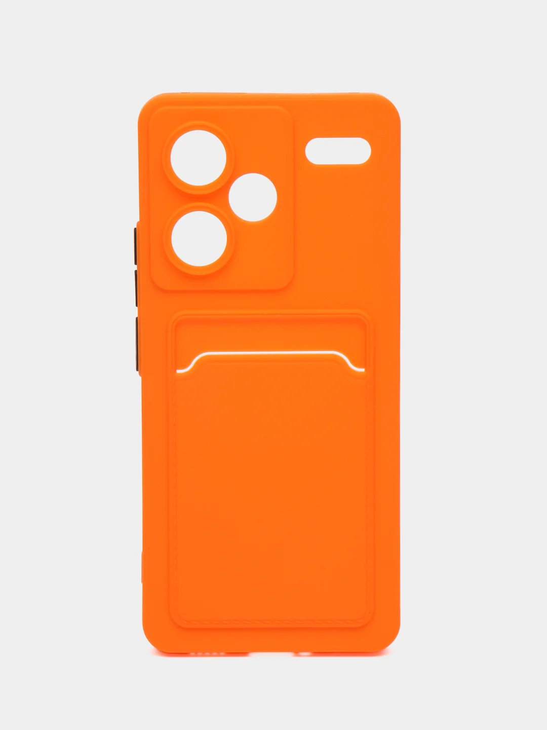 Оранжевый чехол Xiaomi Redmi Note 13 Pro Plus+ 5G (Сяоми Редми Ноут 13 Про +), с карманом для карт