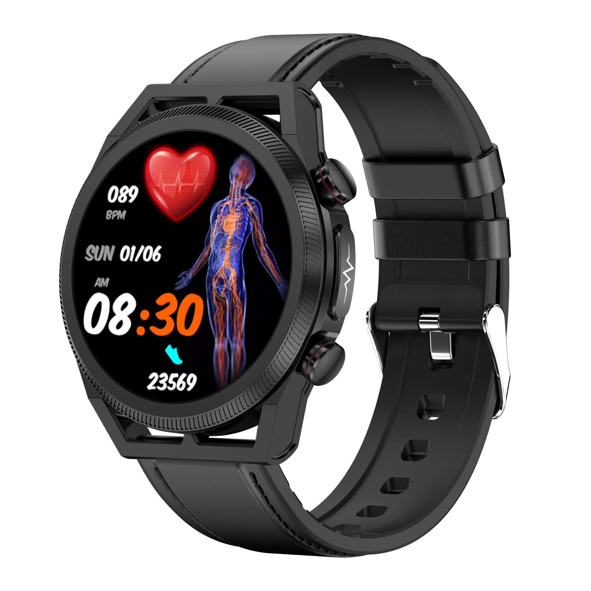 Черный смарт часы Smart Watch ЕT310, температура тела, ЭКГ, сахар в крови