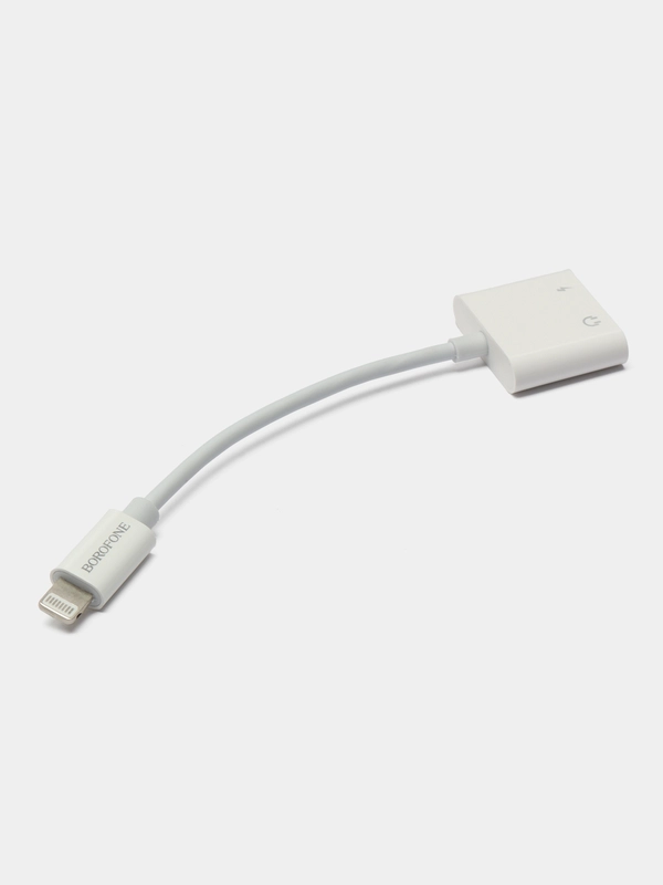 Аудио конвертер BOROFONE BV12, переходник для iPhone Lightning на Jack 3.5 мм