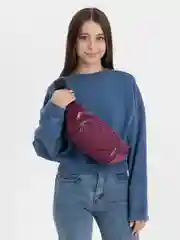 Бордовый сумка поясная женская