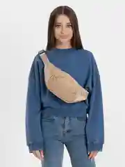 Бежевый сумка поясная женская