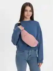 Пудровый сумка поясная женская