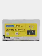 Зажимы для бумаг 25мм, OfficeSpace, 12шт., черные, картонная коробка