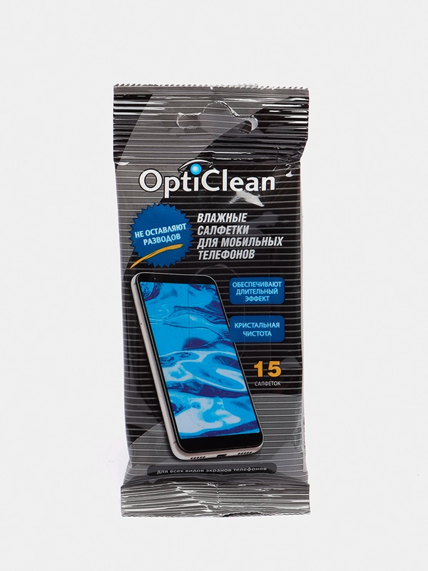 Влажные салфетки OptiClean 15 для мобильных телефонов
