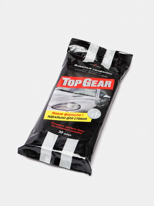 Влажные салфетки для стекол зеркал и фар Top Gear, 30 штук