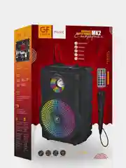 Колонка беспроводная Bluetooth GFPoWeR MK2 караоке, USB/SD/AUX/FM, 10 Вт, микрофон, пульт