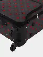 Серый меланж чемодан дорожный тканевый на колесиках, размеры S, M, L, с кодовым замком
