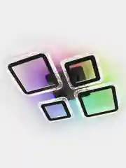 Черный люстра светодиодная, с пультом управления, с RGB подсветкой