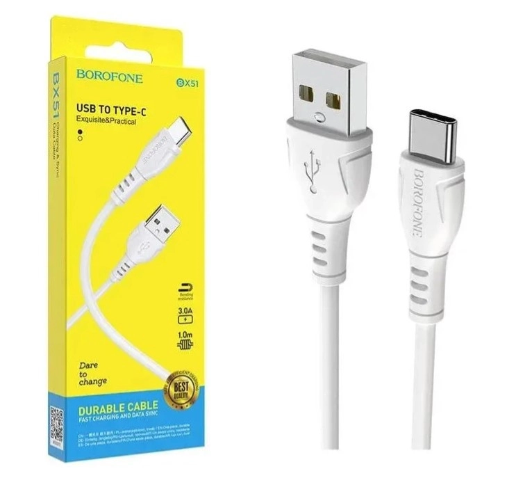 Кабель для передачи данных и зарядки мобильных устройств USB - Type-C BOROFONE BX51, 1 м