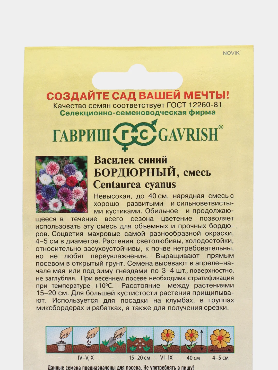 Василек "Бордюрный"(семена,цветы)