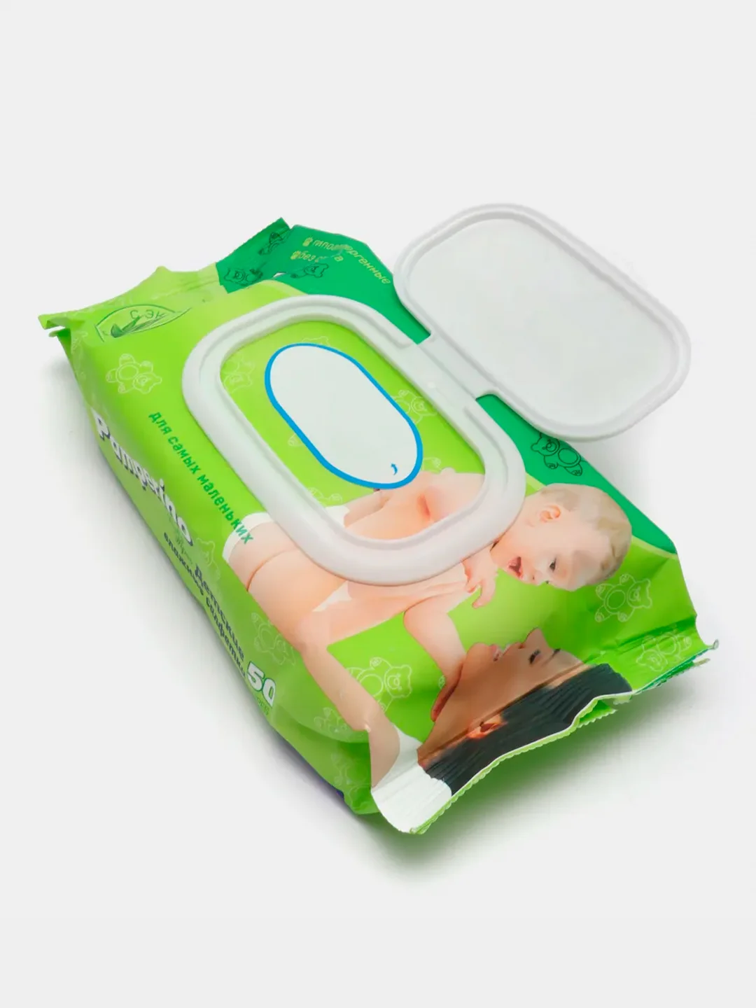 Влажные салфетки с пластиковым клапаном Pamperino, 50 штук