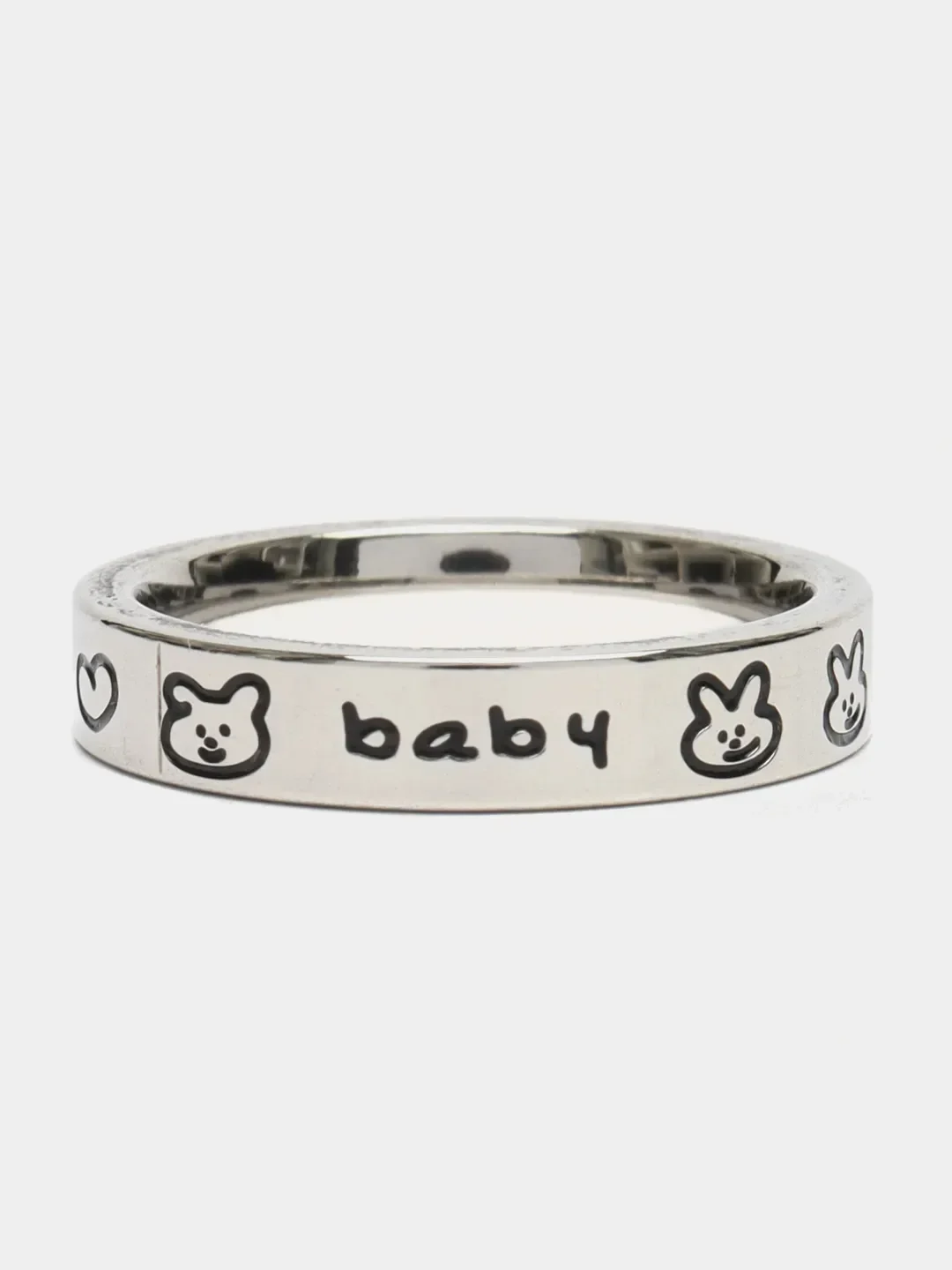Серебряный кольцо на Новый Год, baby "Зайчик"