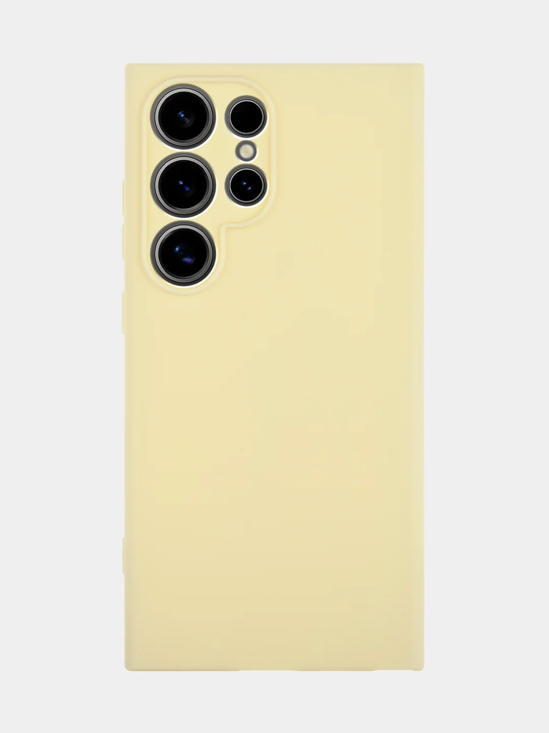 Светло-жёлтый чехол для Samsung Galaxy S24/S24 Plus/S24 Ultra силиконовый BROSCORP матовый / прозрачный