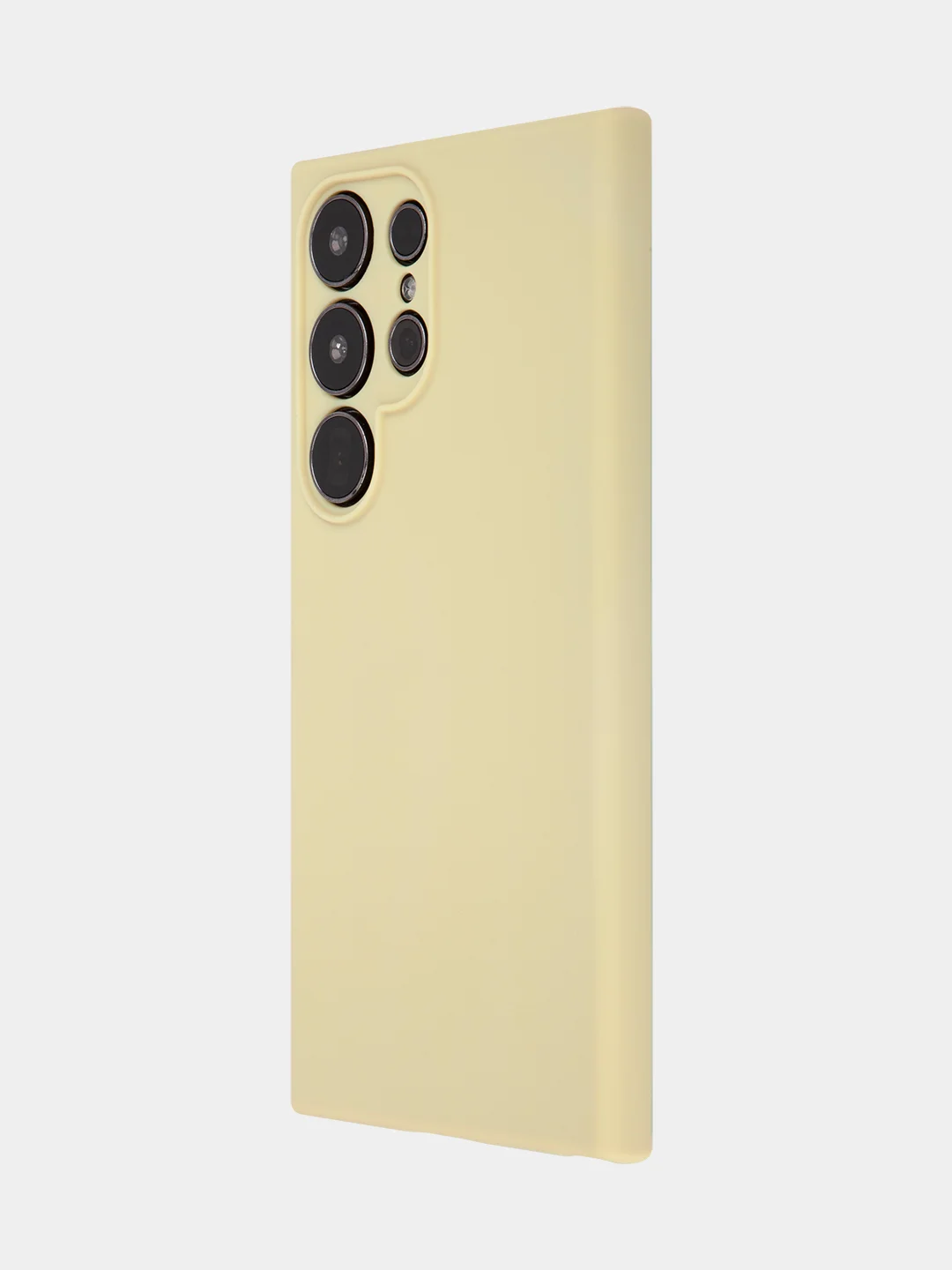 Светло-жёлтый чехол для Samsung Galaxy S24/S24 Plus/S24 Ultra силиконовый BROSCORP матовый / прозрачный