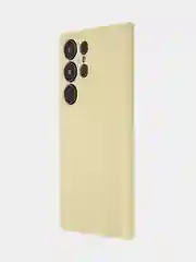 Светло-жёлтый чехол для Samsung Galaxy S24/S24 Plus/S24 Ultra силиконовый BROSCORP матовый / прозрачный
